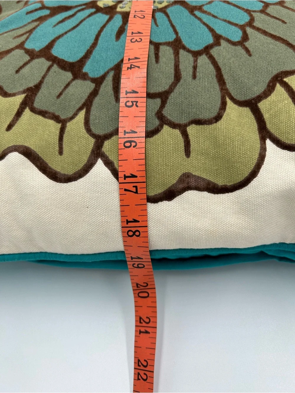 Pier 1 Teal and Olive Floral Embroidered Sequined Accent Pillow